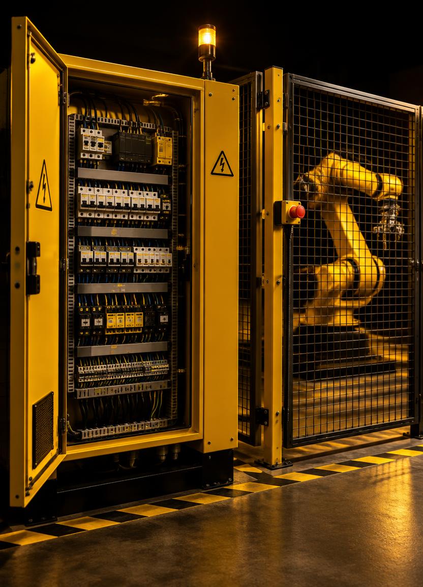 Painel e equipamentos industriais para levantamento técnico